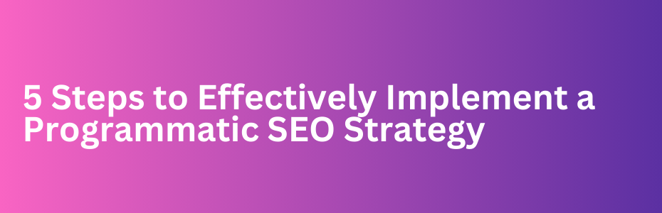 programmatic SEO